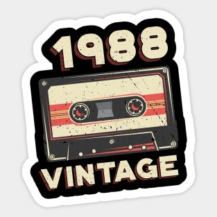 Vintage 1988 Retro Cassette Tape 32nd Birthday Sticker